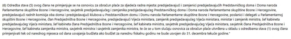 Izmijenjeni dio Zakona o plaćama, član 7. stav 6.