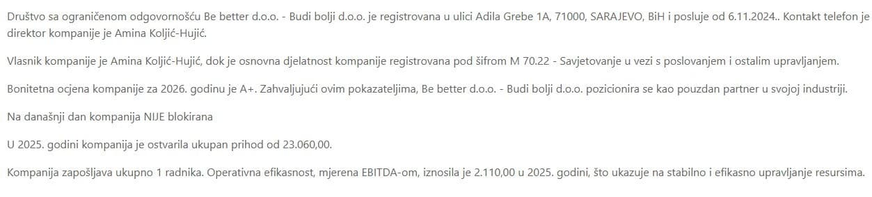 Podaci s Companywall-a