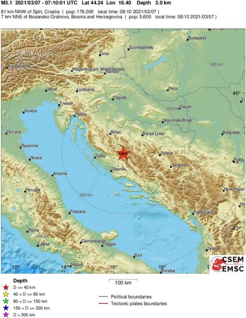 Mapa zemljotresa