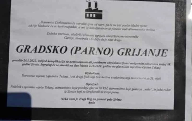 Smrtovnica, grijanje Tešanj