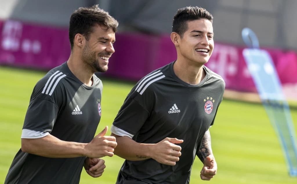 Juan Bernat na treningu Bayerna