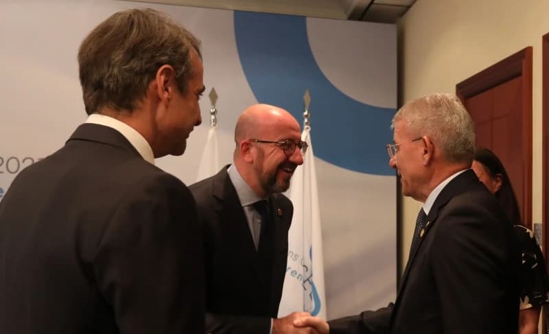 Kyriakos Mitsotakis, Charles Michel i Šefik Džaferović