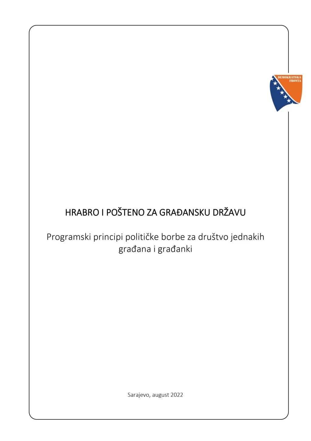 Željko Komšić objavio svoj izborni program: Naš san je da BiH u potpunosti bude građanska država