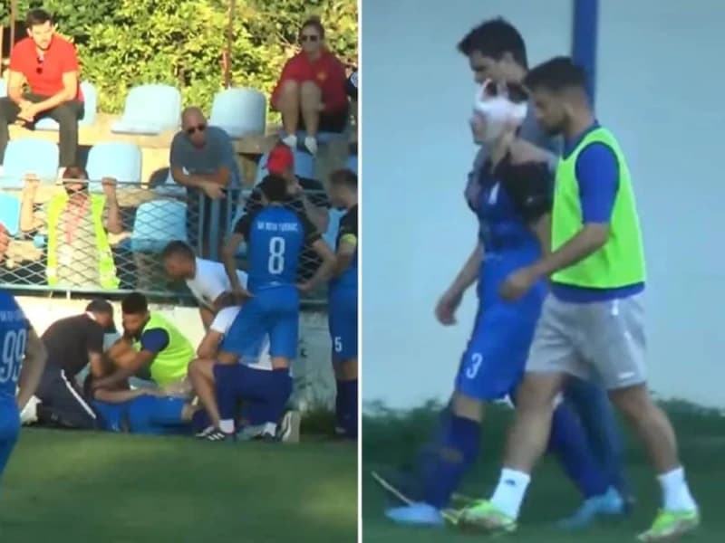 Mladi fudbaler udario glavom u zid tokom meča: Nepomično ležao na terenu, igrači u šoku