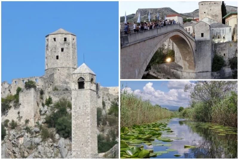 Počitelj, Stari most u Mostaru i Hutovo blato