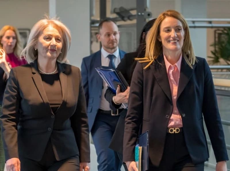 Borjana Krišto i Roberta Metsola