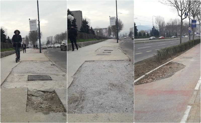 Oštećeni asfalt, Novi Grad 