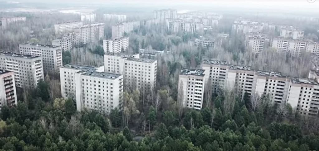 Napušteni grad Pripjat snimljen iz zraka