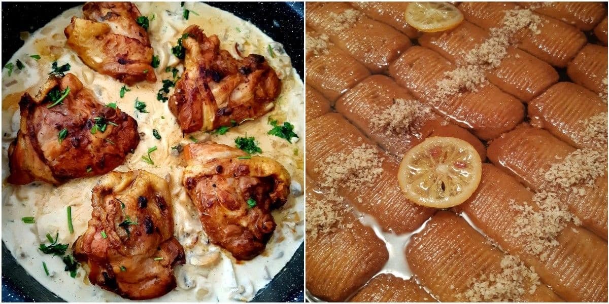Pileći karabataci u umaku od gljiva i vrhnja i hurmašice