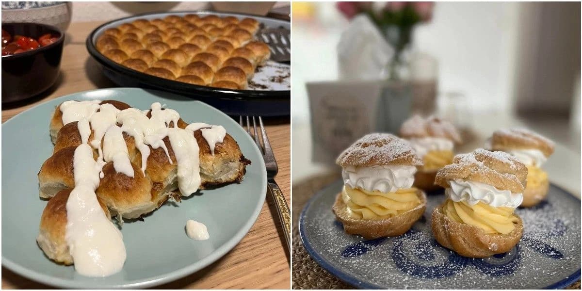 Mantije sa lisnatim tijestom i princes-krofne