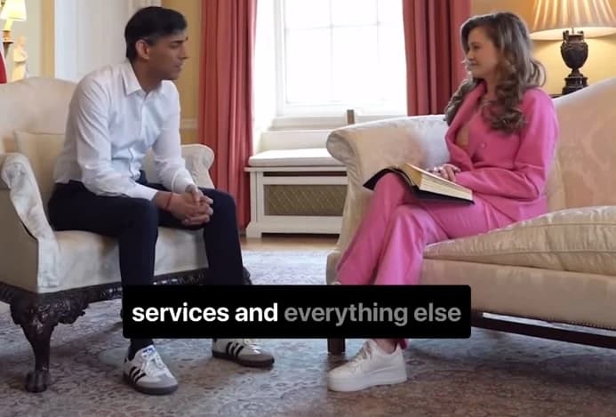 Rishi Sunak tokom intervjua