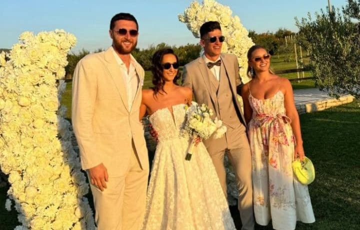 Emina i Jusuf Nurkić sa mladencima Azrom i Amarom Gegićem