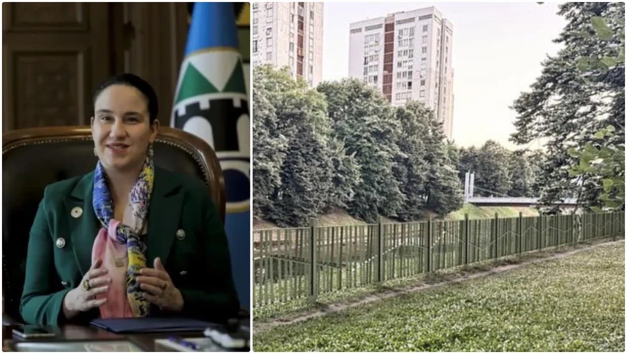 Benjamina Karić i ograda na Vilsonovom šetalištu