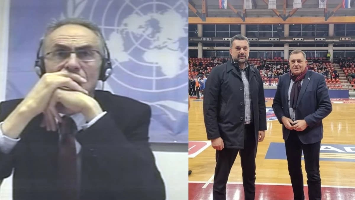 Branko Perić tokom svjedočenja pred Haškim sudom; Elmedin Konaković i Milorad Dodik