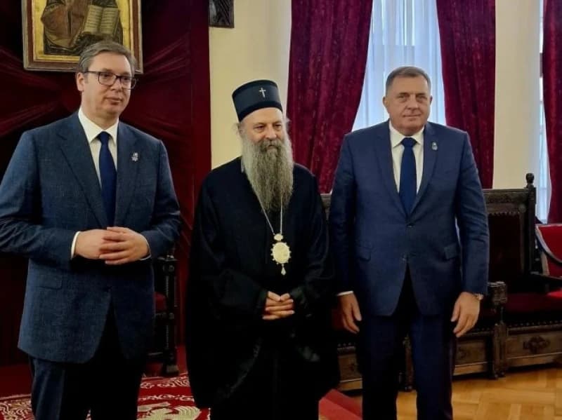 Aleksandar Vučić, Porfirije Perić i Milorad Dodik