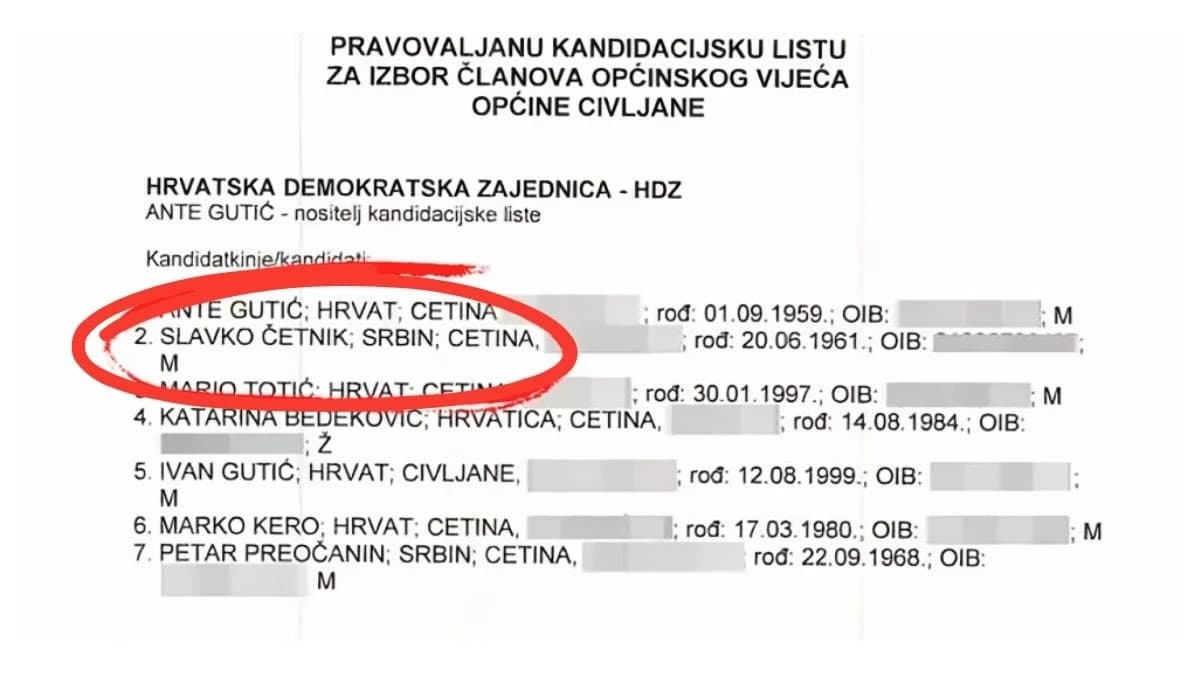 Četnik na izbornoj listi