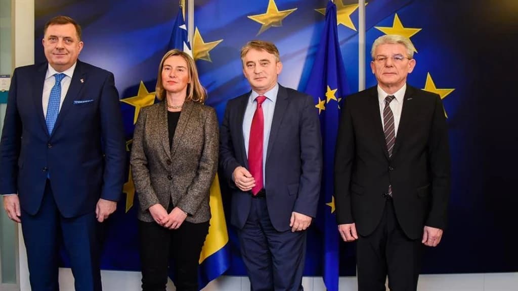 Članovi Predsjedništva BiH sa Federicom Mogherini