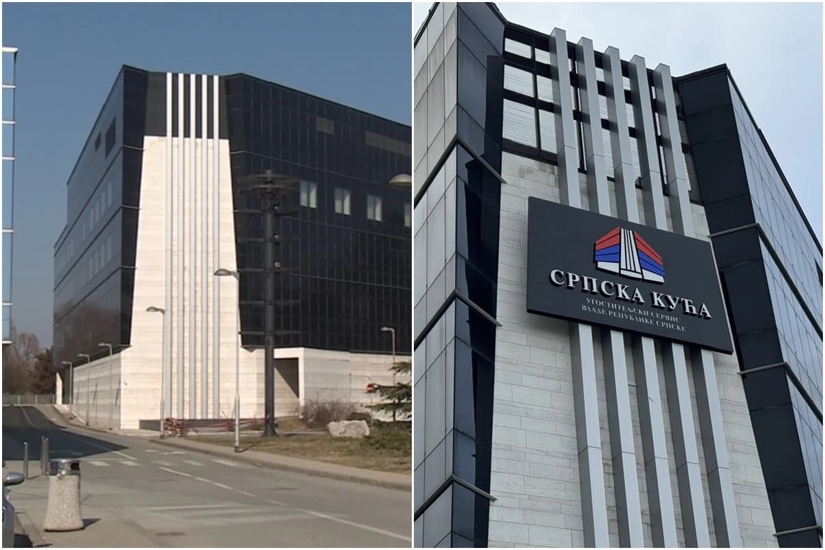 Objekat i novi natpis "Srpska kuća"