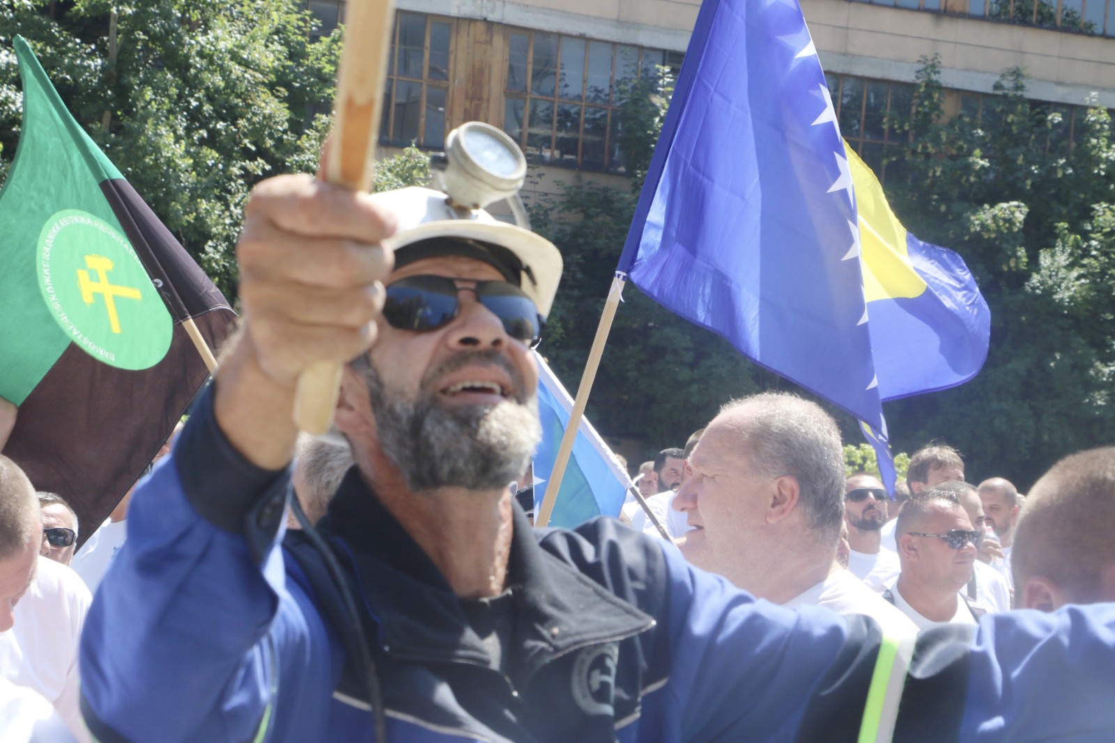 Protest rudara Zenica ispred Vlade FBiH