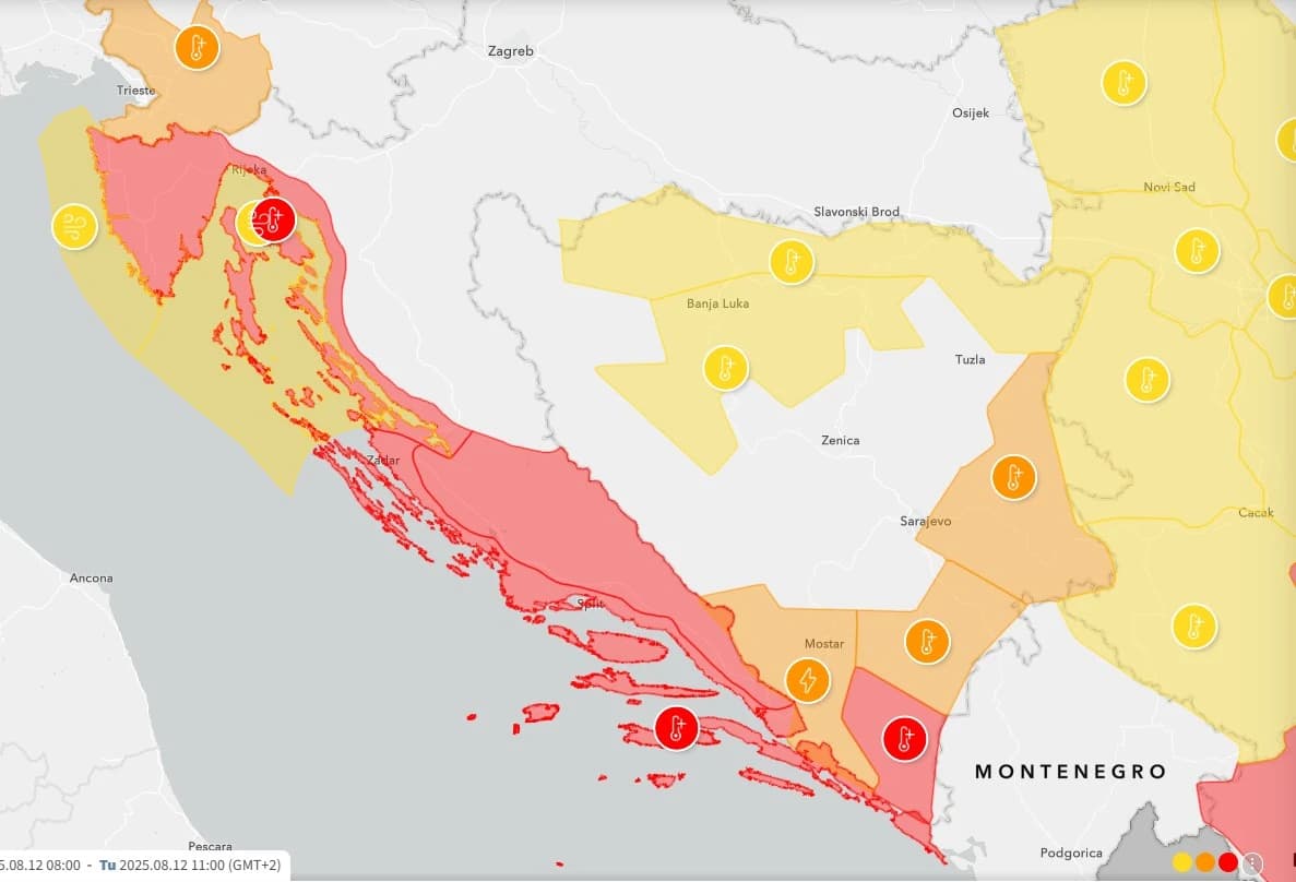 Nastavlja se period visokih temperatura, u dijelovima BiH crveni meteoalarm