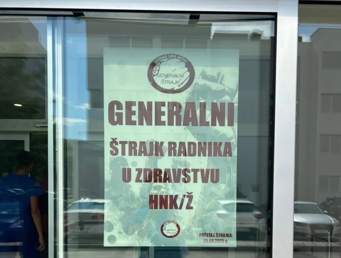 Iz suda nije stigla zabrana: Blizu 4.000 zdravstvenih radnika HNK u ponedjeljak ujutro stupa u generalni štrajk