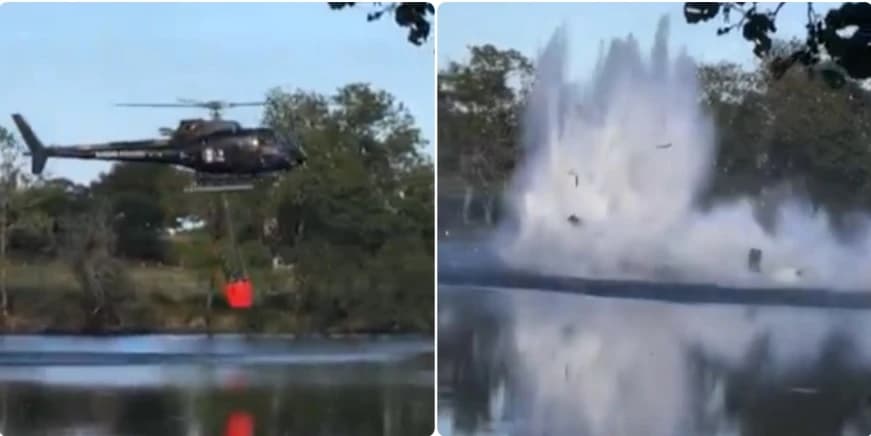 Helikopter u Francuskoj pao u jezero dok je pokušavao prikupiti vodu za gašenje požara