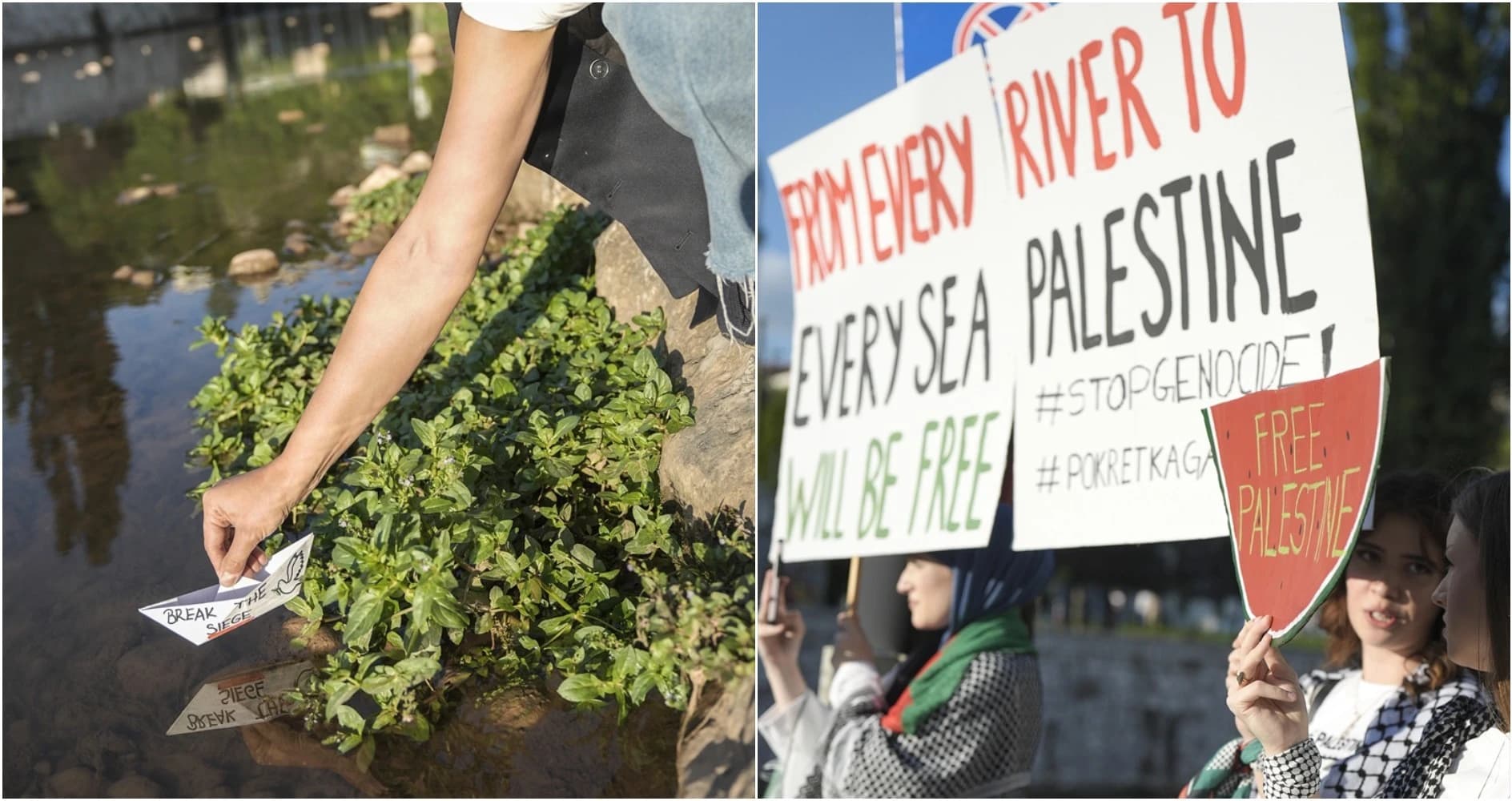 "Pokret ka Gazi" organizirao simbolično puštanje brodića u Sarajevu u znak podrške Palestini i flotili Sumud