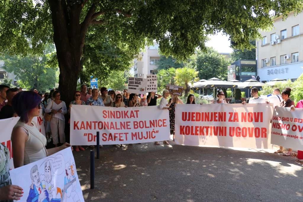 Protestna šetnja radnika zaposlenih u zdravstvu HNK u petak u Mostaru