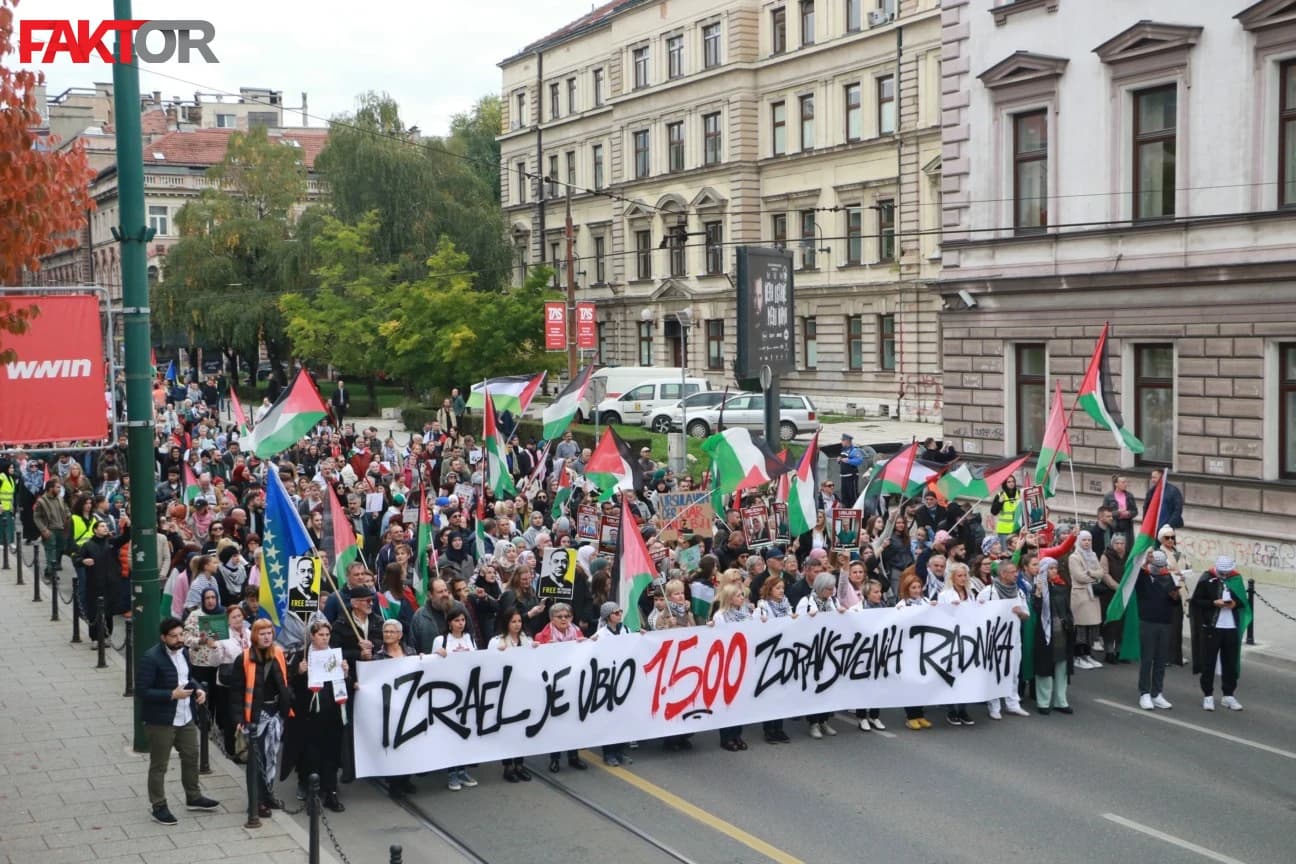 MUP KS : Blizu 6.000 građana učestvovalo na protestima za Palestinu u Sarajevu