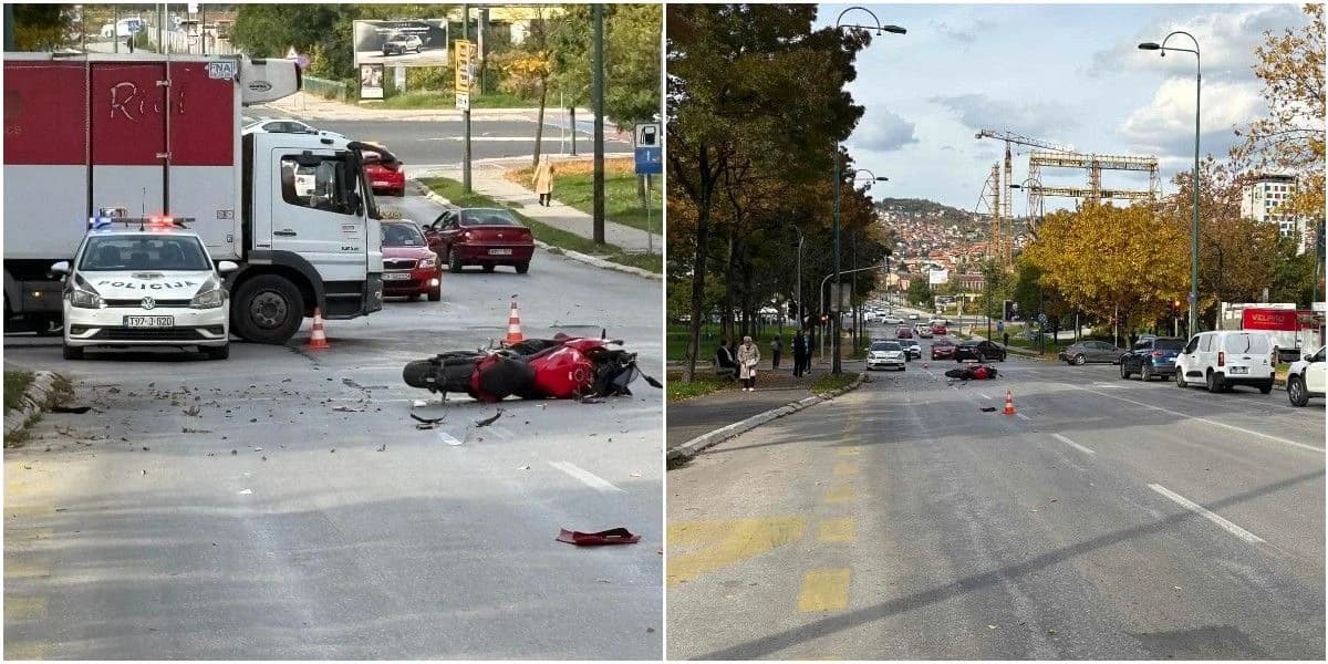 Saobraćajna nesreća na Alipašinom Polju: Motociklist prebačen u KCUS