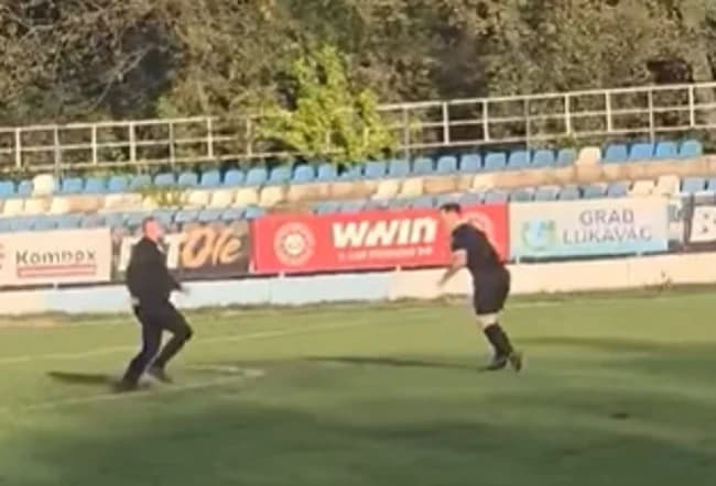 Skandal u BiH: Pogledajte kako sudija bježi pred bijesnim navijačima