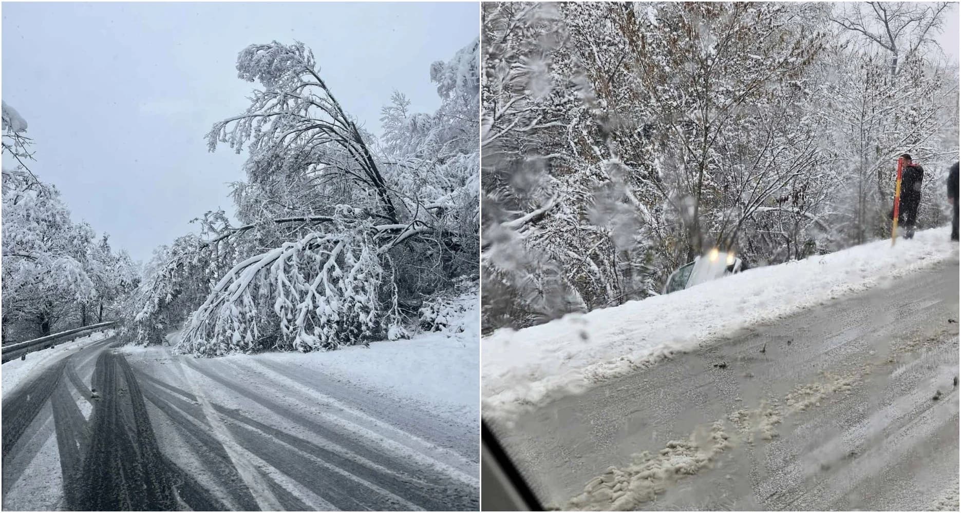 Snijeg i problemi: Drveće na cesti, nezgode na ulazu u Doboj, u Podlugovima...