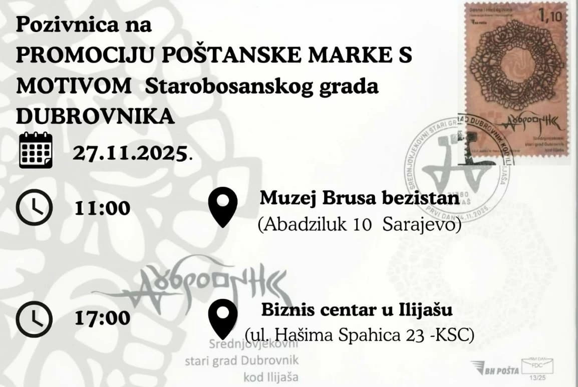 Starobosanski grad Dubrovnik oživljen na poštanskoj markici: Svjedok historijsko-kulturne baštine