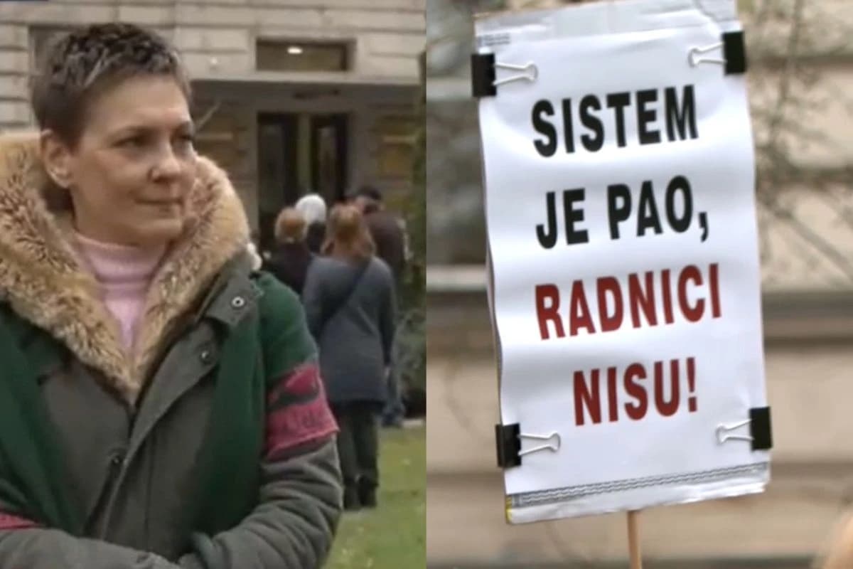 Jelena Raišić, jedna od prosvjetnih radnika na protestu