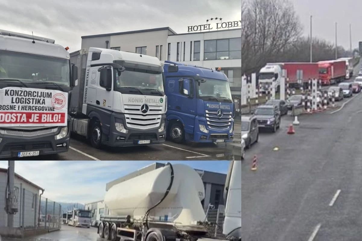 Počeo regionalni protest prijevoznika, kolone kamiona iz BiH blokirale teretne granične prijelaze ka Hrvatskoj (EU)