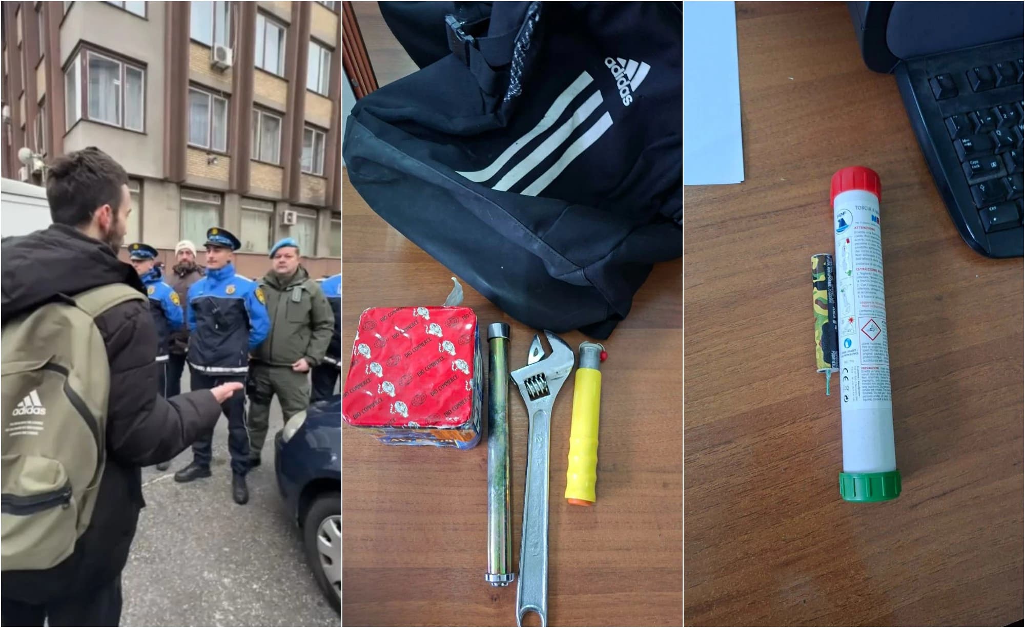 Demonstranti su tražili odgovore u PU Centar; pronađeni predmeti kod privedenih osoba