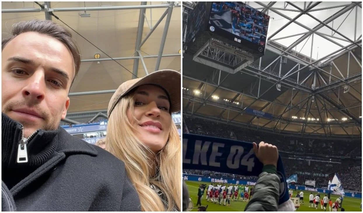 Sabrina i Haris Tabaković na tribinama Veltins Arene