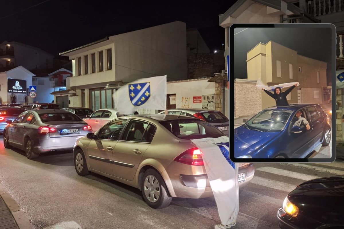 Nezapamćena euforija obuhvatila Mostar: Plasman BiH na SP će se slaviti do jutra
