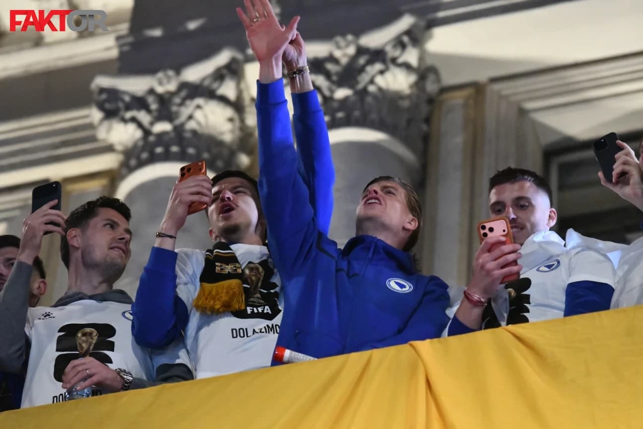 Slavlje bh. igrača ispred Vječne vatre