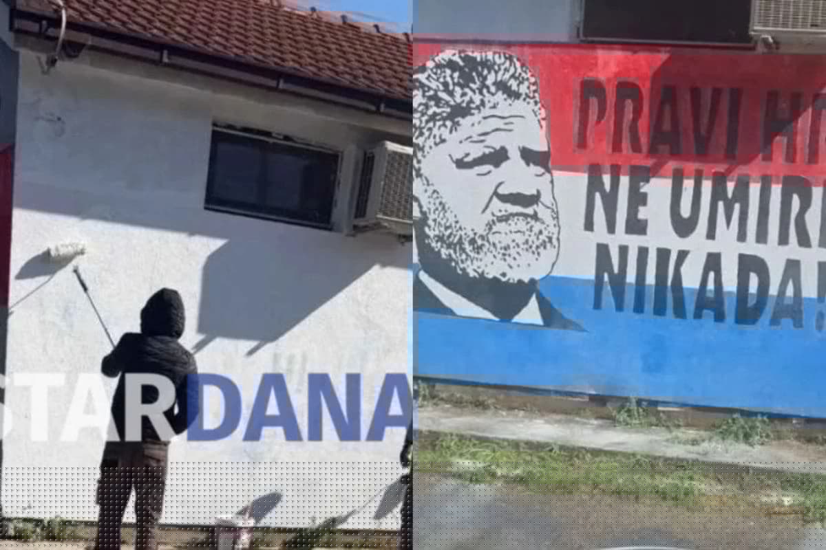 Mural zločincu Praljku u Ortiješu uklonjen, a zatim se ponovno "ukazao"