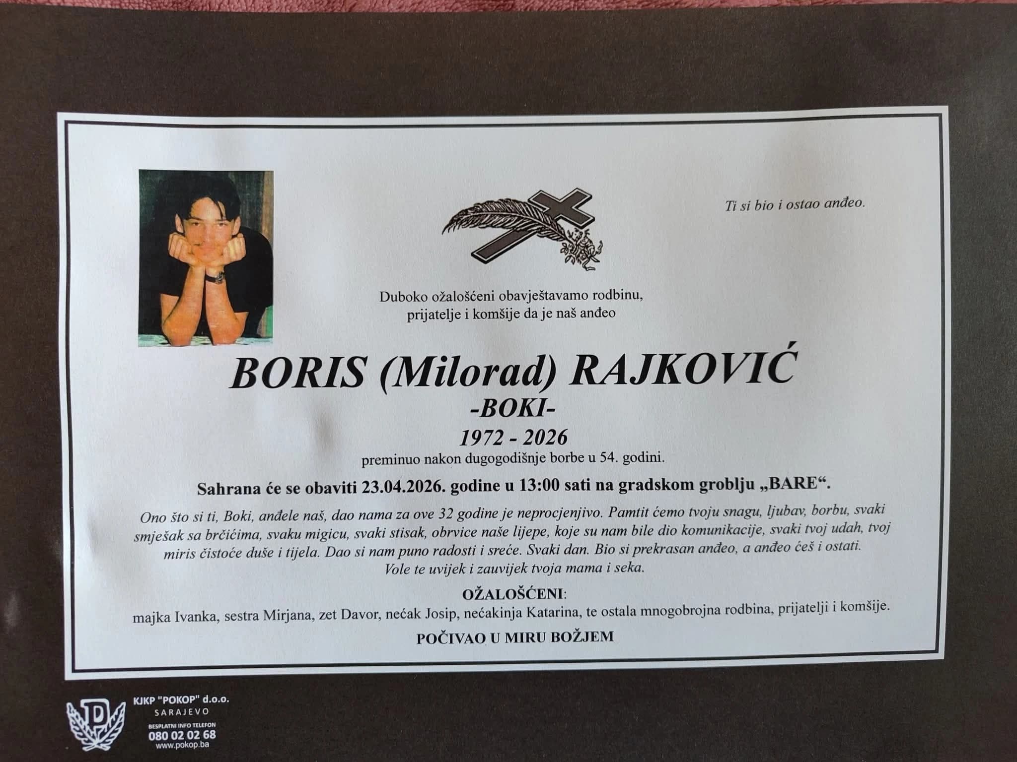 Preminuo borac Armije RBiH Boris Rajković koji je 32 godine bio u komi