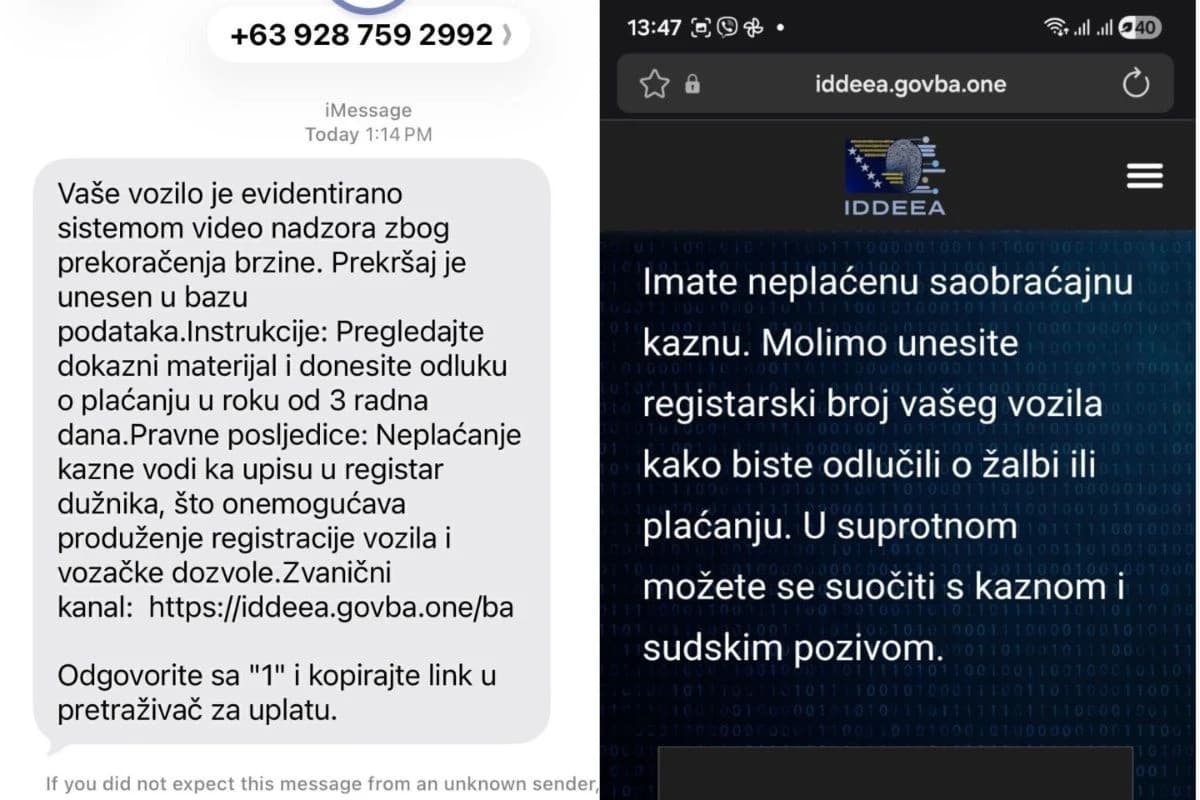 IDDEEA uputila hitno upozorenje građanima: Lažne poruke o saobraćajnim kaznama, ne otvarajte