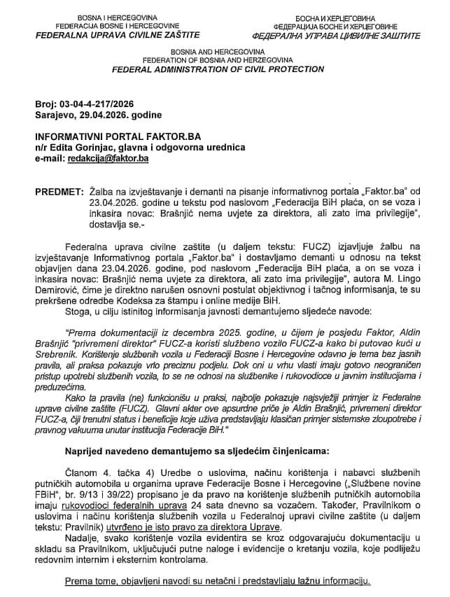 Brašnjić reagiranje
