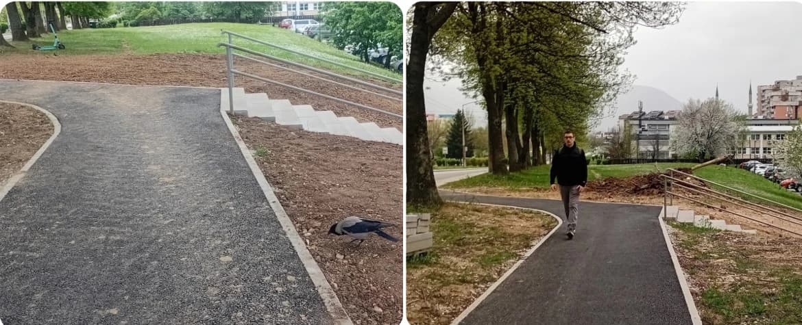 Nakon pisanja Faktora konačno uređeno zemljište oko izgrađenog stepeništa u Sarajevu, kome su smetale sadnice