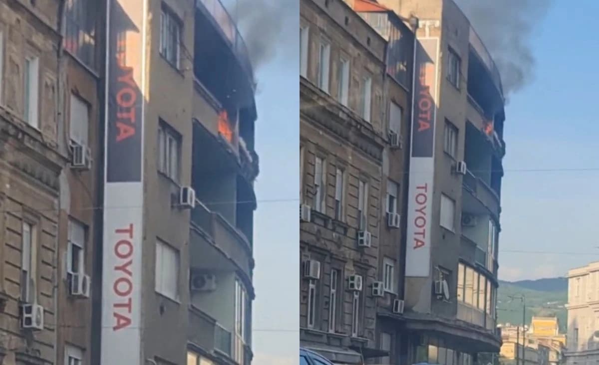 Sarajevo: Požar na Skenderiji, vatrogasci na terenu, saobraćaj se odvija usporeno