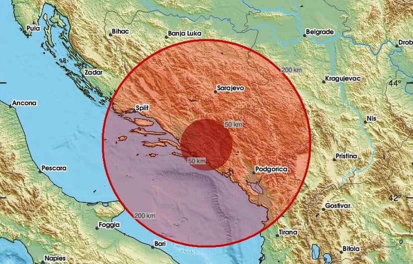 Zemljotres pogodio BiH, epicentar u blizini Trebinja, osjetio se i u Hrvatskoj
