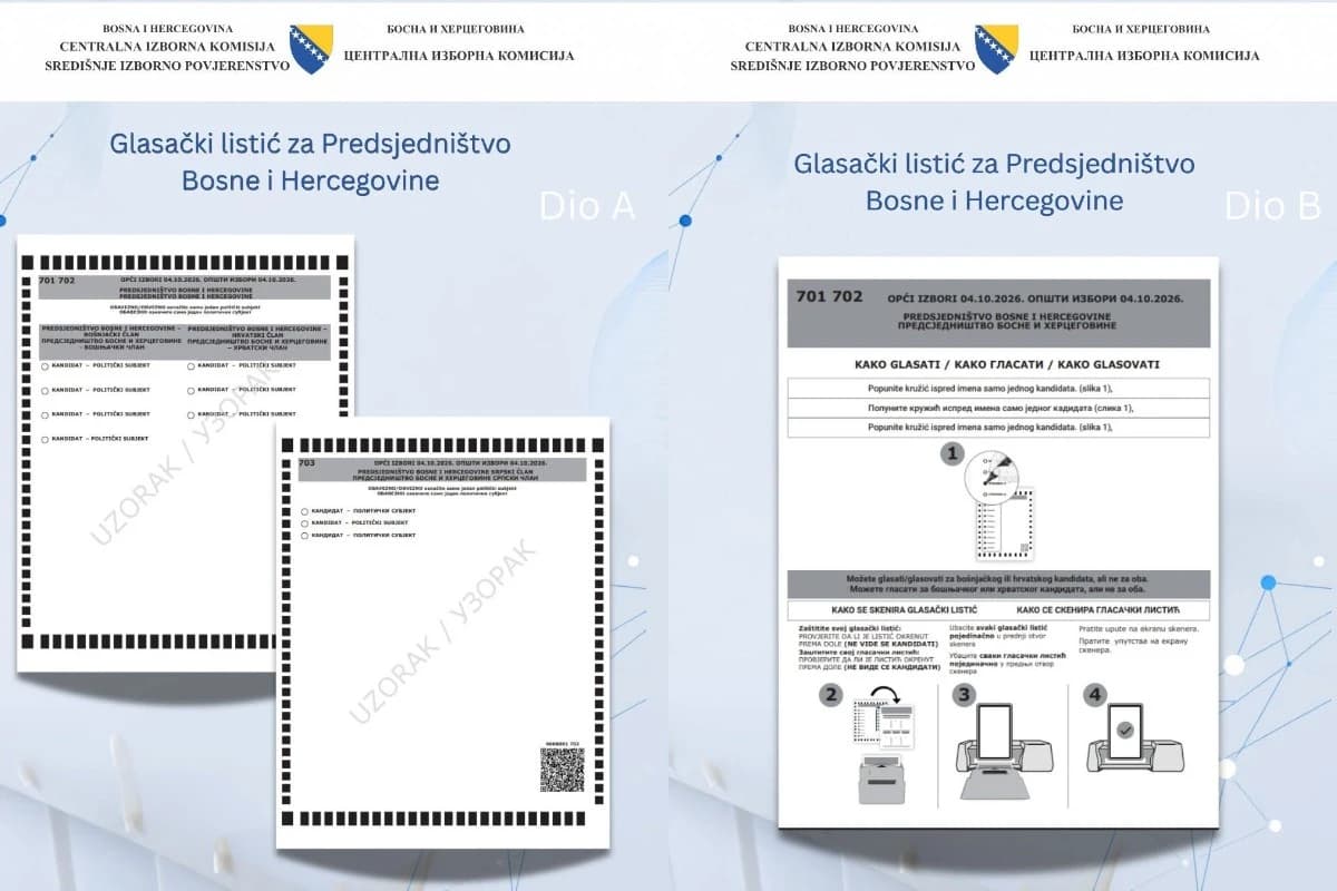 CIK objavio primjere glasačkih listića, umjesto dosadašnjeg X-a popunjavamo kružiće