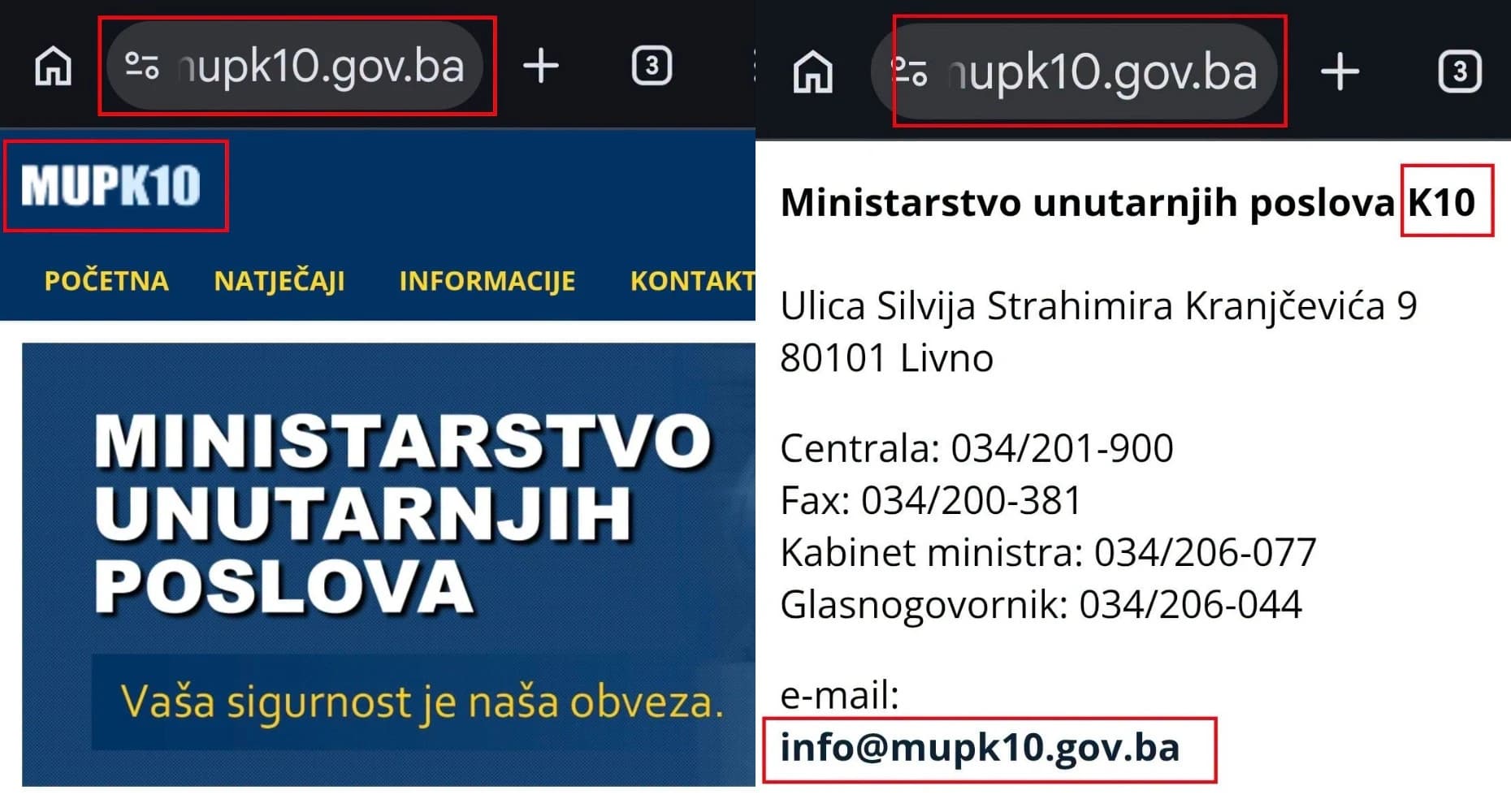 MUP Kantona 10 više nije "MUP Hercegbosanske županije": Promijenjen neustavni naziv na stanici