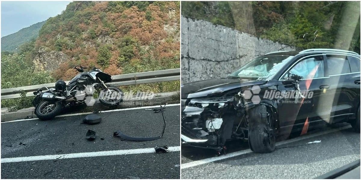 Sudar auta i motocikla na Bradini, jedna osoba prebačena u Opću bolnicu Konjic