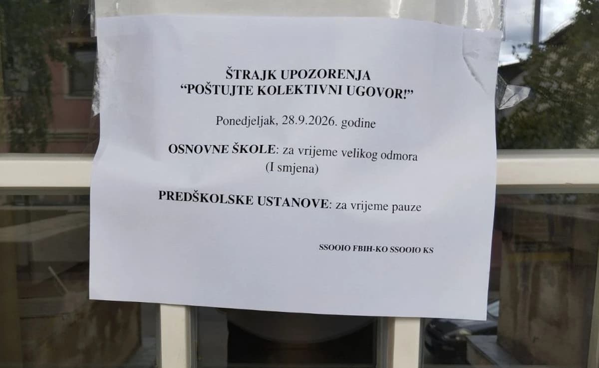 Više od 5.000 prosvjetnih radnika u Kantonu Sarajevo stupa u štrajk upozorenja